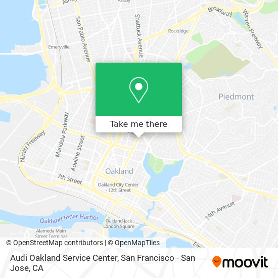 Audi Oakland Service Center map