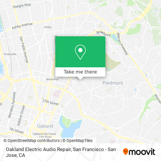 Mapa de Oakland Electric Audio Repair