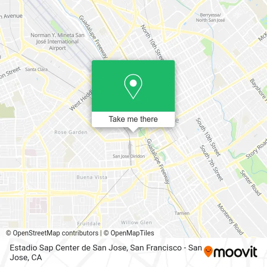 Estadio Sap Center de San Jose map