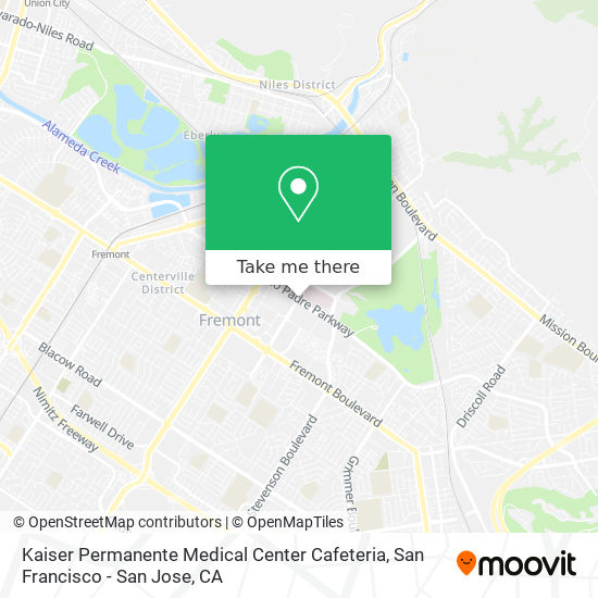 Kaiser Permanente Medical Center Cafeteria map