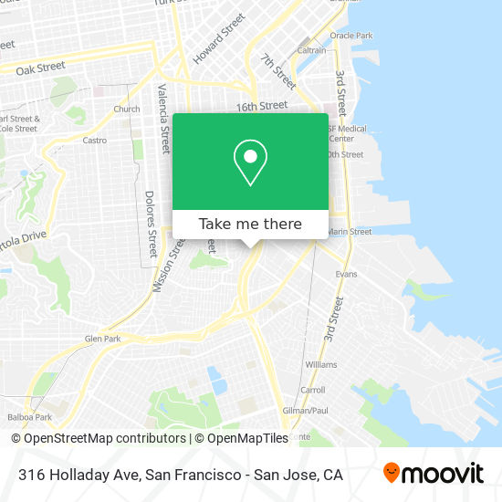 Mapa de 316 Holladay Ave