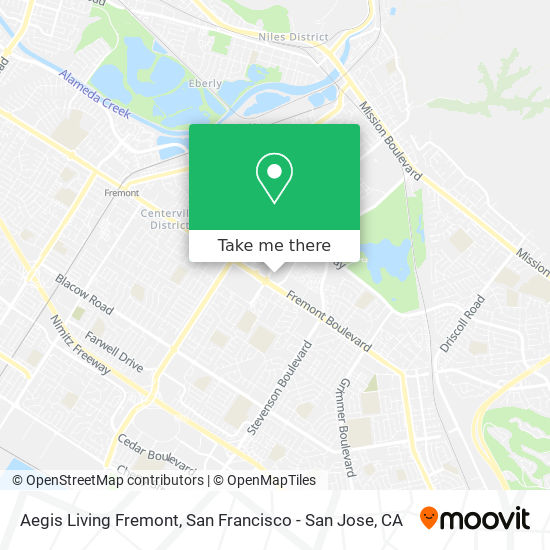 Aegis Living Fremont map