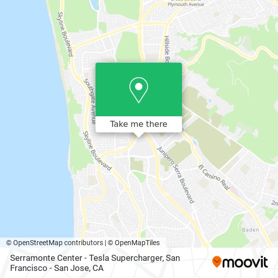 Serramonte Center - Tesla Supercharger map