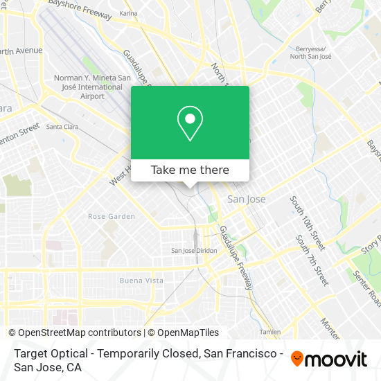 Mapa de Target Optical - Temporarily Closed