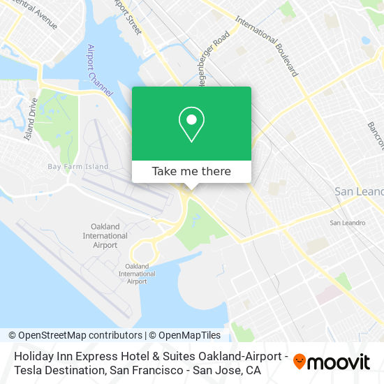 Mapa de Holiday Inn Express Hotel & Suites Oakland-Airport - Tesla Destination