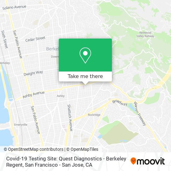 Covid-19 Testing Site: Quest Diagnostics - Berkeley Regent map