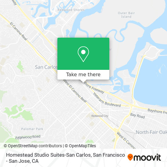 Mapa de Homestead Studio Suites-San Carlos