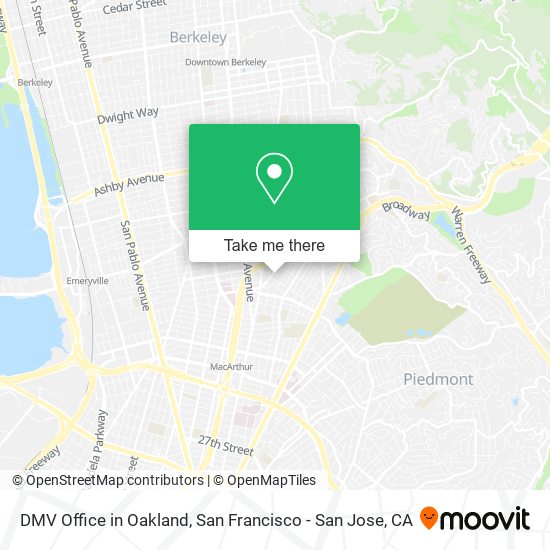 DMV Office in Oakland map