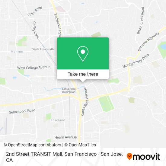 Mapa de 2nd Street TRANSIT Mall