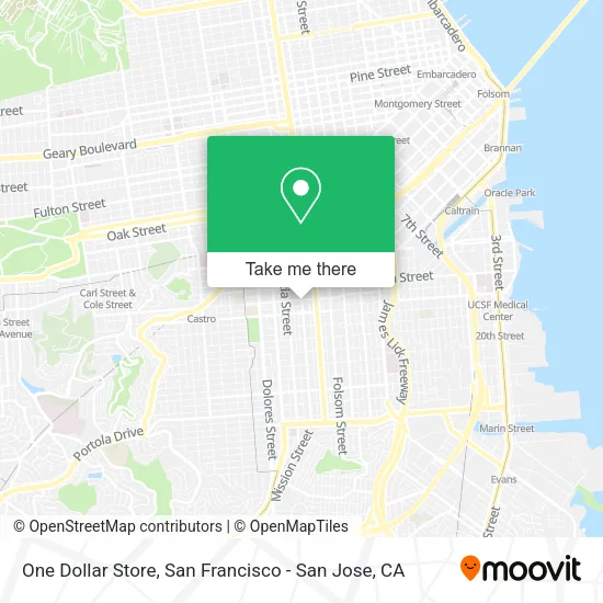 Mapa de One Dollar Store