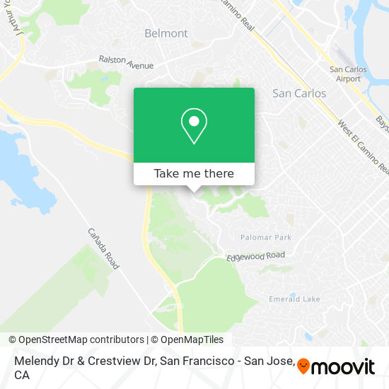 Melendy Dr & Crestview Dr map