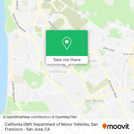California DMV Department of Motor Vehicles map