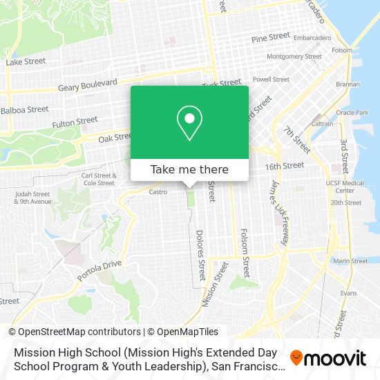 Mapa de Mission High School (Mission High's Extended Day School Program & Youth Leadership)