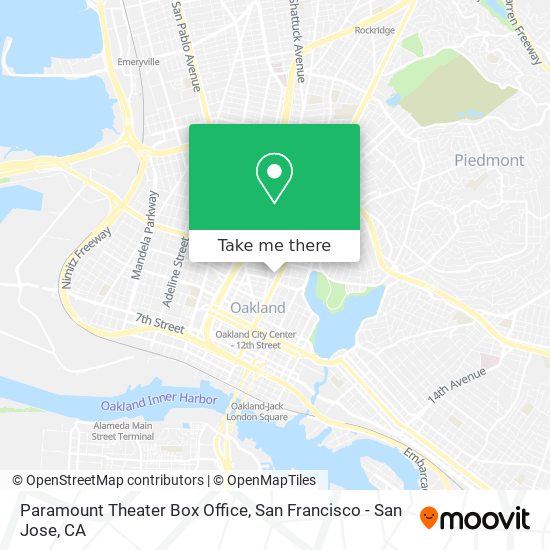 Mapa de Paramount Theater Box Office