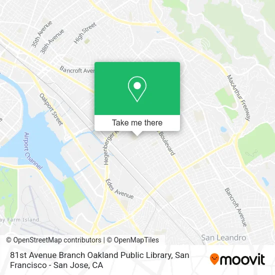 Mapa de 81st Avenue Branch Oakland Public Library