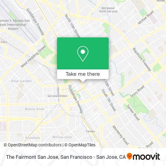 The Fairmont San Jose map
