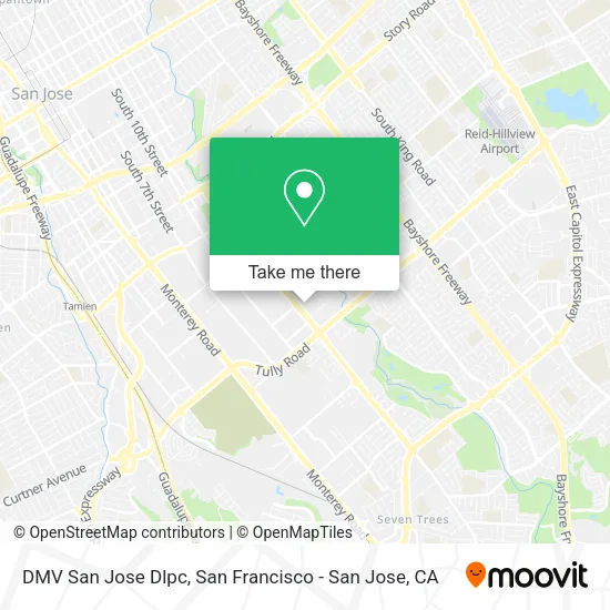DMV San Jose Dlpc map
