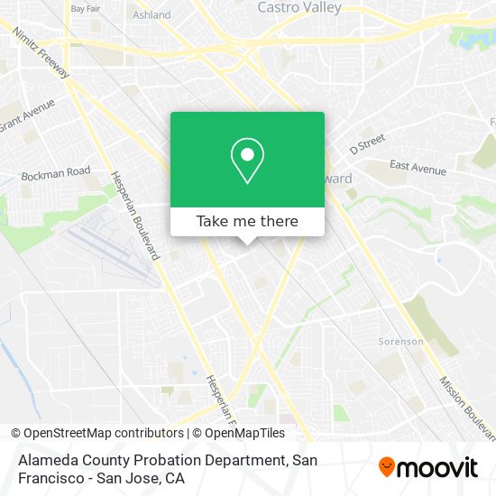 Alameda County Probation Department map