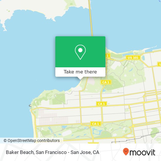 Mapa de Baker Beach