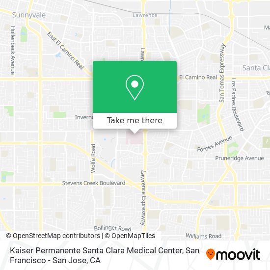 Kaiser Permanente Santa Clara Medical Center map