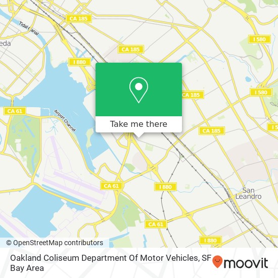 Mapa de Oakland Coliseum Department Of Motor Vehicles