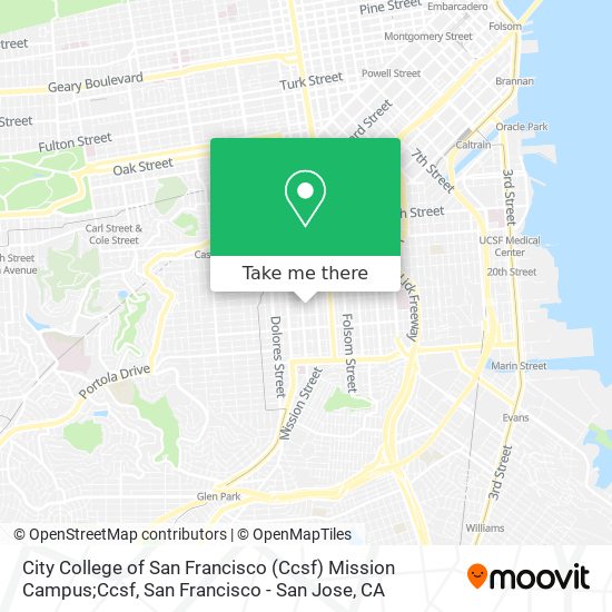 Mapa de City College of San Francisco (Ccsf) Mission Campus;Ccsf