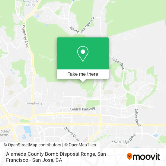 Alameda County Bomb Disposal Range map
