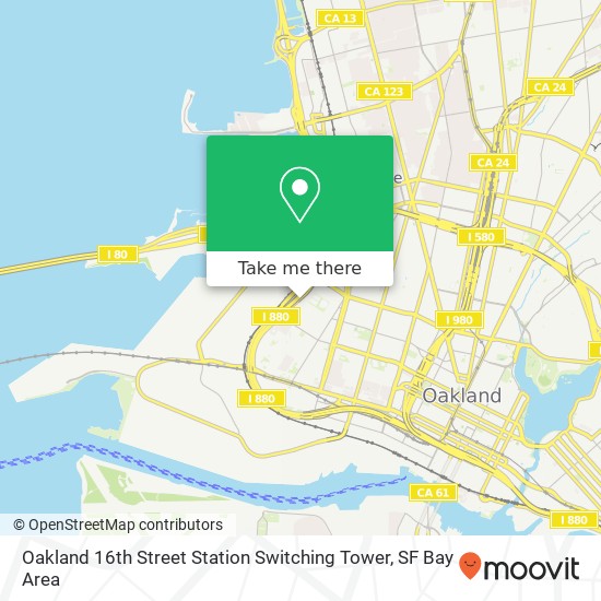 Mapa de Oakland 16th Street Station Switching Tower
