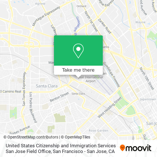 Mapa de United States Citizenship and Immigration Services San Jose Field Office