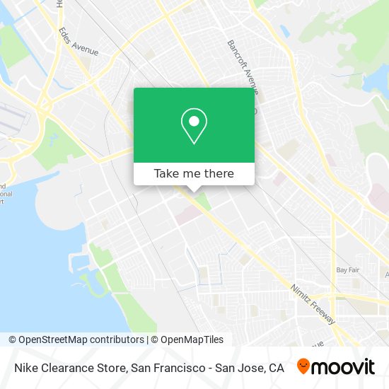 to to Nike Clearance Store in San by Bus or BART?