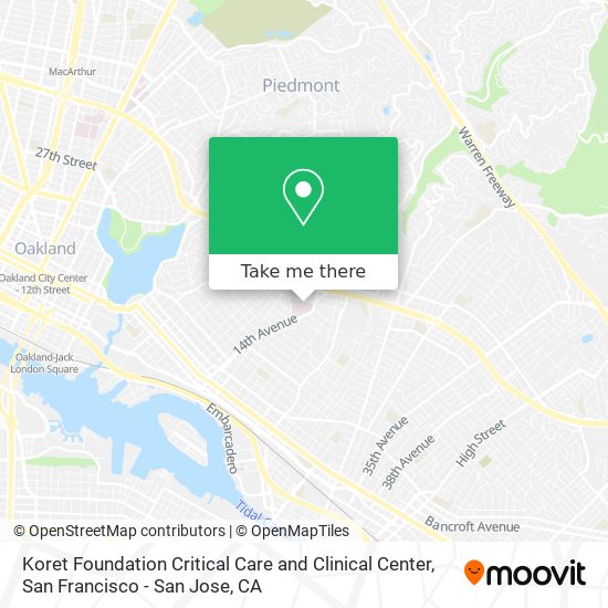 Mapa de Koret Foundation Critical Care and Clinical Center