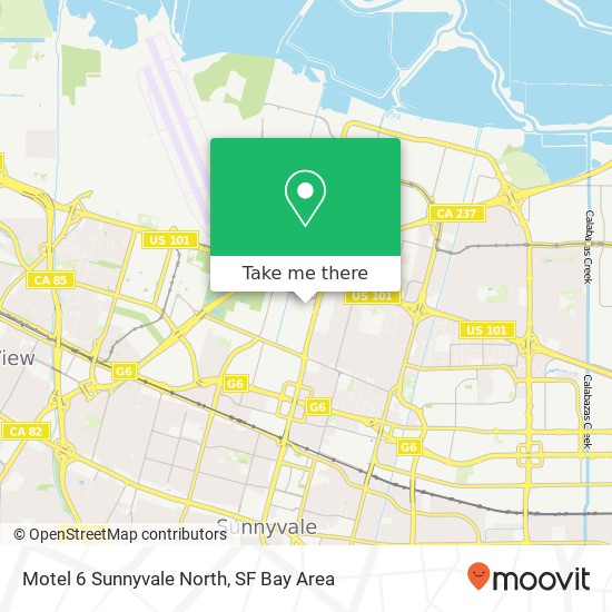 Mapa de Motel 6 Sunnyvale North