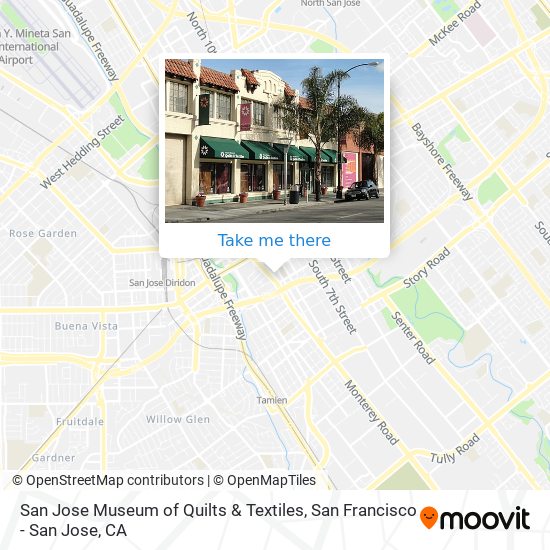 Mapa de San Jose Museum of Quilts & Textiles