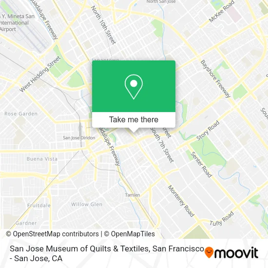 Mapa de San Jose Museum of Quilts & Textiles