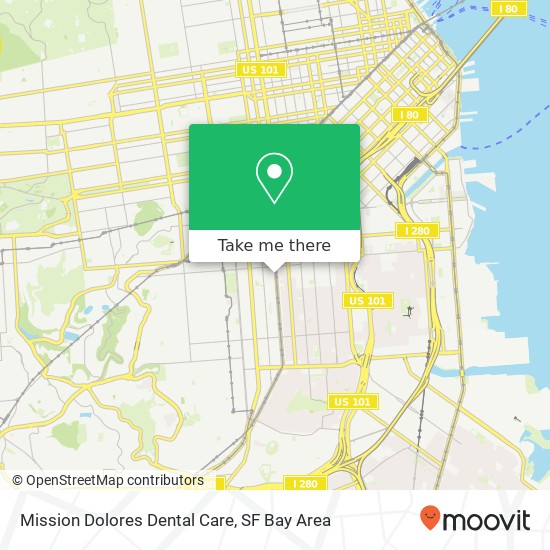 Mission Dolores Dental Care map