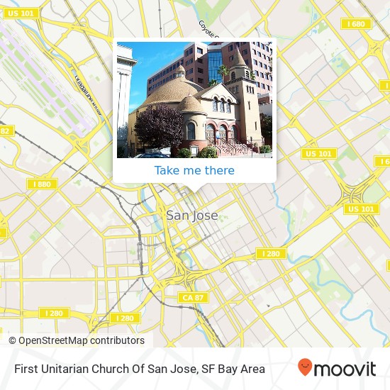 First Unitarian Church Of San Jose map