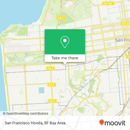 San Francisco Honda map