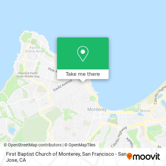 First Baptist Church of Monterey map