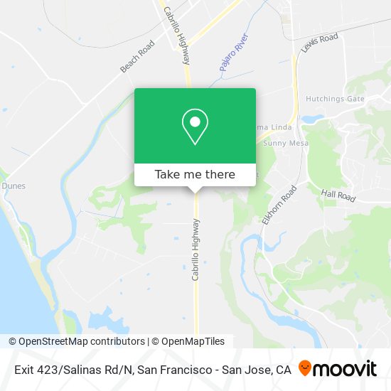 Exit 423/Salinas Rd/N map