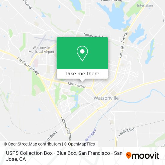 Mapa de USPS Collection Box - Blue Box