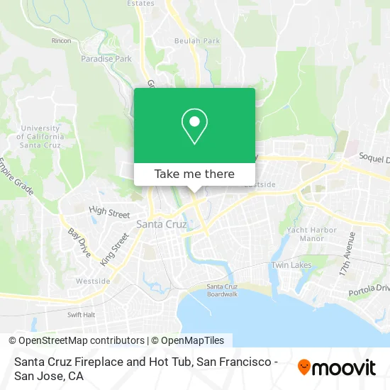 How to get to Santa Cruz Fireplace and Hot Tub in San Francisco - San Jose,  CA by Bus, Light Rail or Train?
