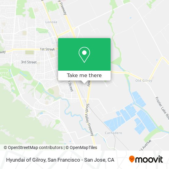 Hyundai of Gilroy map