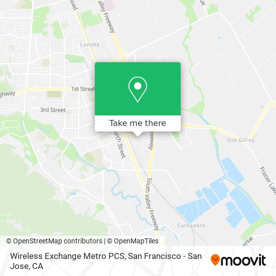 Mapa de Wireless Exchange Metro PCS