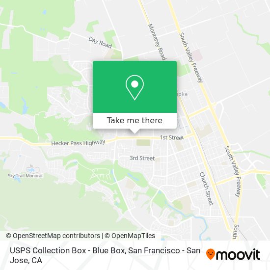 Mapa de USPS Collection Box - Blue Box