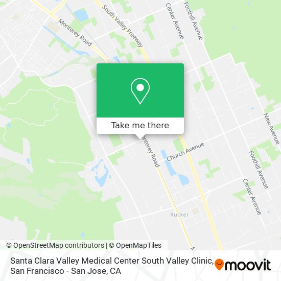 Santa Clara Valley Medical Center South Valley Clinic map