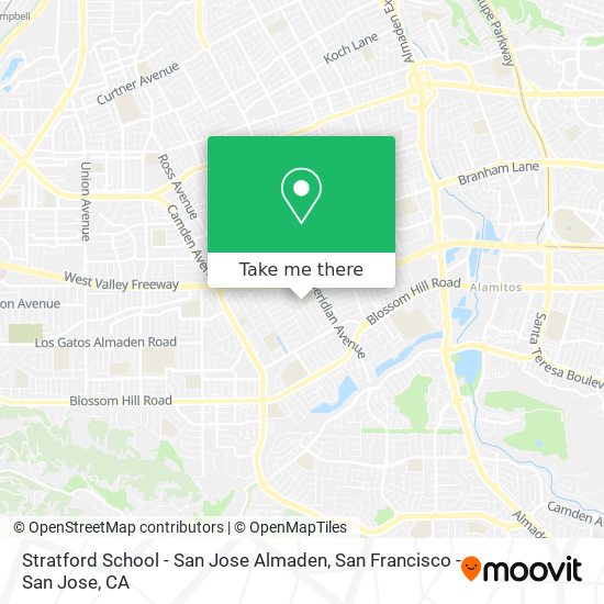 Stratford School - San Jose Almaden map