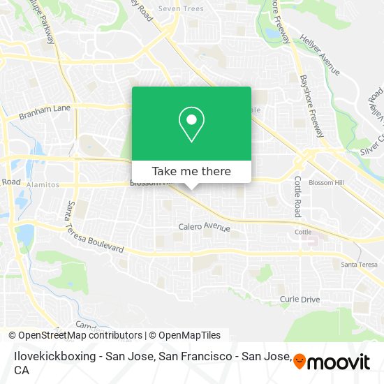 Ilovekickboxing - San Jose map