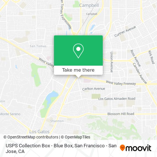 Mapa de USPS Collection Box - Blue Box