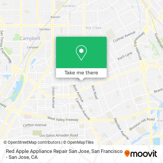 Red Apple Appliance Repair San Jose map