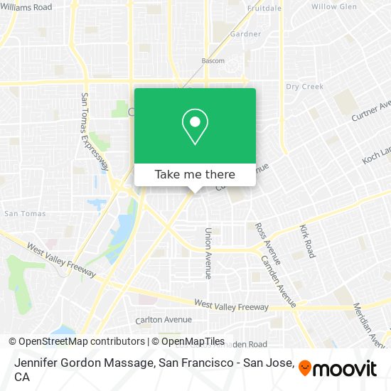 Jennifer Gordon Massage map